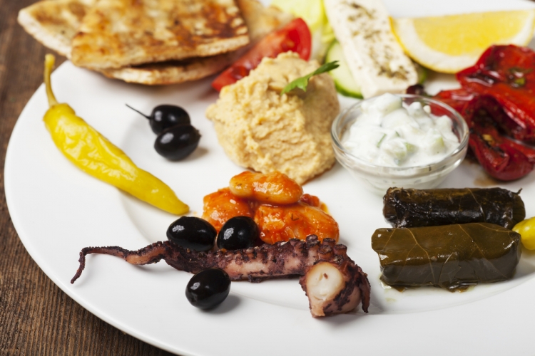 variety of greek appetizers